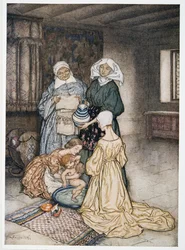 Hatte ich nicht vier oder fünf Frauen, die mich einst betreuten? Illustration aus William Shakespeares Der Sturm, veröffentlicht 1926