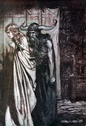 O betrogene Frau, ich werde dein Vertrauen rächen! Illustration für Siegfried und Die Götterdämmerung
