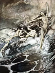 Die Rheintöchter erlangen den Ring und tragen ihn triumphierend davon, 1924