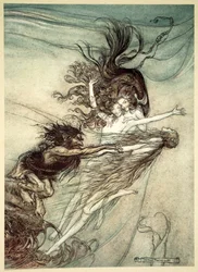 Die Rheintöchter necken Alberich, 1910