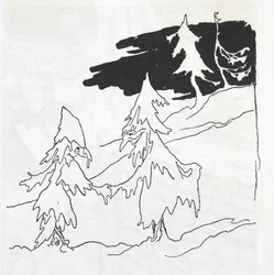 Zwei Baum-Männer, die sich die Hände schütteln