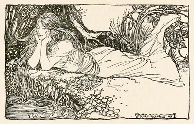 Undine blickt ins Wasser, aus 