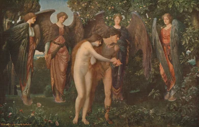 Die Vertreibung von Adam und Eva aus Eden, 1897, ca. 1930