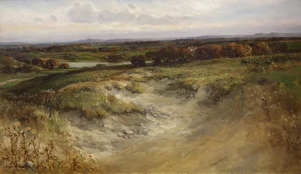 Landschaft; früher als Hintergrund in einem Naturkundevitrine verwendet