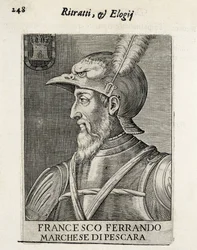 AVALOS, Fernando Francisco (1490-1546). Spanischer General. Xylographie. SPANIEN. MADRID (AUTONOME GEMEINSCHAFT). Madrid. Nationalbibliothek