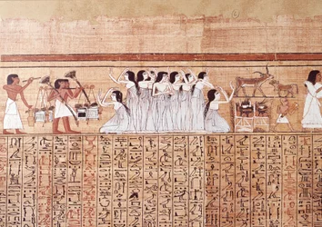 Kunst Ägypten: das Weinen. College ähnlich dem Papyrus von Ani, aus Theben