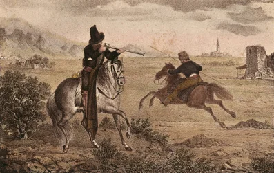 CABRERA Y GRINO, Ramon (1806-1877). Spanischer karlistischer Militär. Spanien. Karlistenkriege. Kavallerie des Cid. Bild aus 