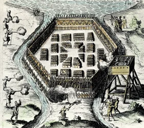 CHAMPLAIN, Samuel de (1567-1635). Englischer Navigator, Kartograph, Zeichner, Soldat und Entdecker. Er gründete Neufrankreich und die Stadt Quebec am 3. Juli