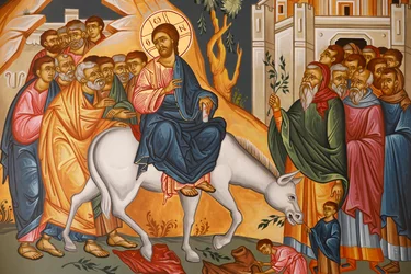 Jesu Einzug in Jerusalem am Palmsonntag. St. Elie Kirche, Rabieh, 2022