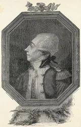 Lafayette, Marie Joseph Gilbert Motie Motier, Marquis von (1757-1834). Französischer Aristokrat und Militärmann, von liberaler Ideologie. Radierung