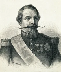 NAPOLEON III, Charles-Louis Napoleon Bonaparte (1808-1873). Präsident der 2. Republik (1848-1852) und Kaiser von Frankreich (1852-1870). Porträt von Napoleon III. Gravur.