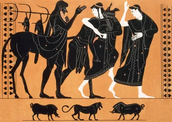 Peleus und Thetis vor dem Zentaur Chiron