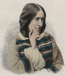 Porträt von GEORGE ELIOT, Pseudonym von Mary Ann Evans - englische Schriftstellerin