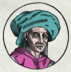 Porträt von Josquin des Prez (Josquin Desprez, Jodocus Pratensis, oder Jodocus da Prato)