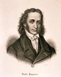 Porträt von Niccolo Paganini (Radierung)