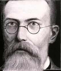 Porträt von Nikolai Andreevich Rimski-Korsakov