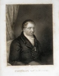 Schlegel, Friedrich von (1772-1829). Deutscher Dichter, Kritiker und Gelehrter. Maßgeblicher Vertreter der deutschen Romantik.