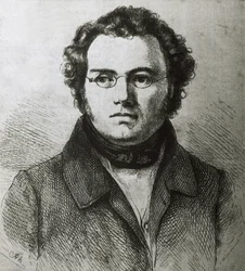 SCHUBERT, Franz (1797-1828). Österreichischer Romantiker. Radierung.