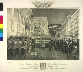 Feierlicher Empfang von Erzherzog Karl Ludwig am 20. Oktober 1855 in Trient