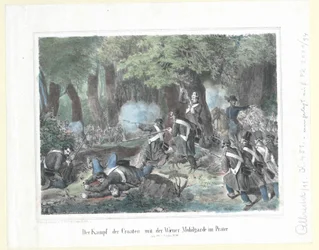 Der Kampf der Kroaten mit der Wiener Mobilgarde im Prater am 28. Oktober 1848