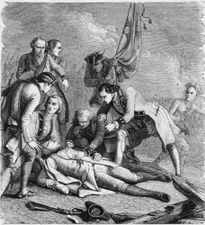 Der Tod von James Wolfe auf den Ebenen von Abraham, Quebec
