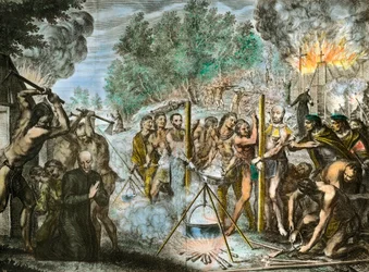 Das Martyrium der Priester unter den Indianern Amerikas im Februar 1646