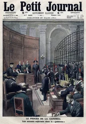 Der Prozess der Camorra (neapolitanische Mafia): die Anklagen, die Erricone im "gabbione" im Schwurgericht von Viterbo, Italien, für den Mord an Gennaro Cuocolo und seiner Frau erhebt