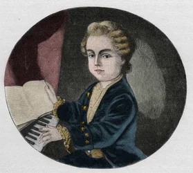Wolfgang Amadeus Mozart, österreichischer Komponist im Alter von 7 Jahren