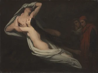 Dante und Vergil begegnen den Schatten von Francesca da Rimini und Paolo