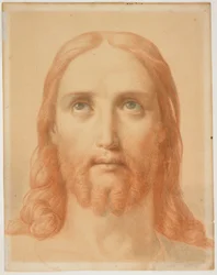 Studie für Christus Consolator (recto); Studie eines weiblichen Kopfes im Profil (verso)