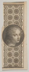 Banknotenmotiv mit einem Mädchenkopf nach Leonardo da Vinci, ca. 1824-37