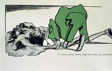 Illustration von Attilio Mussino für die Geschichte „Die Abenteuer des Pinocchio“ von Carlo Collodi