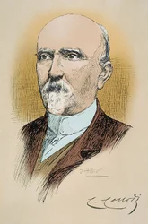 Porträt des italienischen Schriftstellers und Journalisten Carlo Collodi (Lorenzini) (1826-1890), Autor von Pinocchio. Zeichnung von Attilio Mussino (1878-1954)
