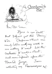 1. Seite des handschriftlichen Briefes an Frederick Evans, ca. 1893