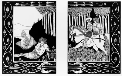 Wie König Mark und Sir Dinadan Sir Palomides hörten, Illustration aus 