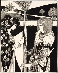 Wie Morgan Le Fay Sir Tristram einen Schild gab (Detail)