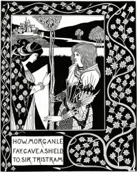 Wie Morgan le Fay Sir Tristram ein Schild gab, Illustration aus 