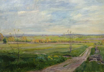 Landschaft an der Eidsberg Kirche