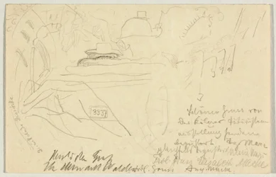 Die rüttelnde Droschke, Postkarte an Wassily Kandinsky in Odessa