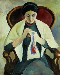 Frau beim Nähen
