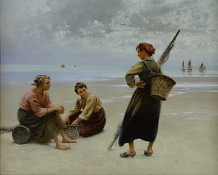Muschelsammler in der Bretagne