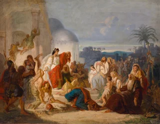 Judith zeigt den Bethuliern das abgeschlagene Haupt des Holofernes