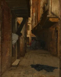 Straßenkampf in einem venezianischen Gässchen