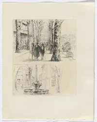 Frédéric Mistral: Mémoires et Recits von Frédéric Mistral: Stadtstraßenszene/Brunnen (Einfügung nach S. 120)