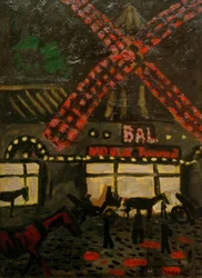Das Moulin Rouge bei Nacht