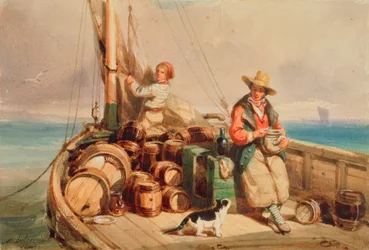 Zwei Figuren auf einem Boot, 1843