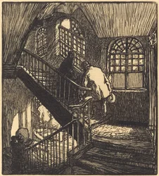 Treppe des Hauses, wo das Château Rouge war, veröffentlicht 1901