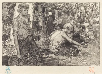 Maiglöckchensammlung (La cueillette du muguet)