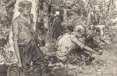 Maiglöckchen sammeln La cueillette du muguet, 1908