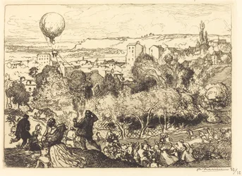 Der fallende Ballon, in Pre-Saint-Gervais